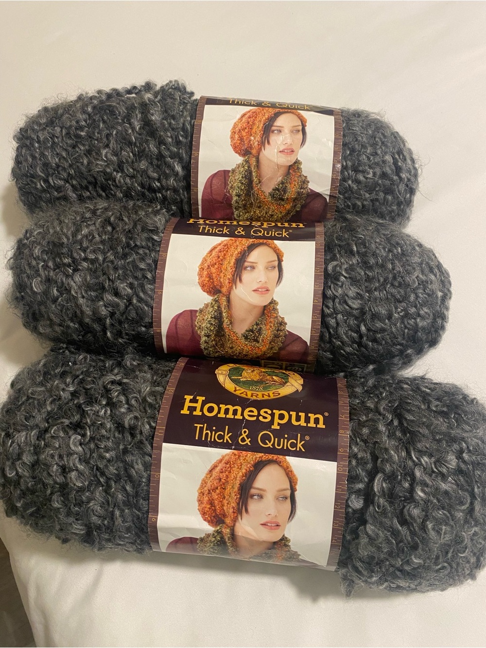 Homespun Thick & Quick Chunky Yarn - Gray Set of 3